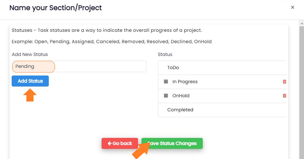 AI Task Description feature